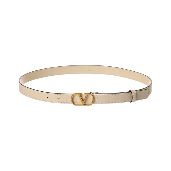 Valentino Accessories - Valentino Vlogo Signature Leather Belt, Beige